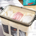 Foldable Waterproof Bathroom Hamper Cloth Organizers Sorter Rolling Collapsible 3 Compartments Laundry Basket with Wheels